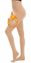 Hiltzo Winter Thermostrumpfhosen für Damen, Blickdichte Wärmende Gefütterte Strumpfhose, Warm Fleece Pantyhose Dicke Plüschstrümpfe S-M Hautfarbe