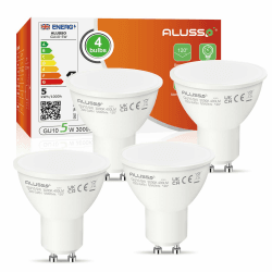 ALUSSO GU10 LED Lampe 5W Warmweiß 3000K, LED Leuchtmittel 400 Lumen ersetzt 50W Halogenlampen, 120° Abstrahlwinkel Spotlight, Nicht Dimmbar, 4 Stück 5w,warmweiß 3000k 4 Stück (1er Pack)