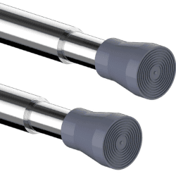 2Stücks Vorhangstange ohne Bohren Duschvorhangstange Gardinenstange Ausziehbar für Schränke, Fenster, Kleiderschrank, Durchmesser 22mm, 110-200Cm, Helles Silber Helles Silber 110-200CM(2 Stücks)