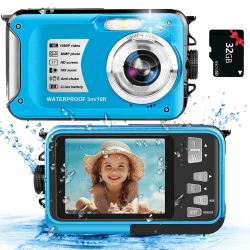 Unterwasserkamera wasserdichte Kamera mit 32GB Karte Unterwasserkamera 30MP 1080P wasserdichte Digitalkamera zum Schnorcheln 16X digitaler Zoom YSUP003BU02