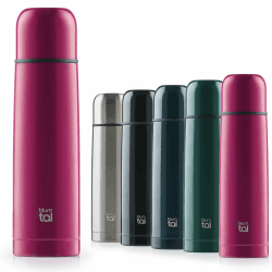 Blumtal® Thermosflasche 500ml - BPA-freie Thermoskanne für warm&kalt - auslaufsichere Isolierflasche 500ml aus Edelstahl rostfrei - Thermosflasche mit Becher - Thermoflasche - Teekanne Rot/Berry 500 ml Berry