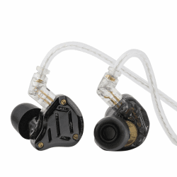 LINSOUL KZ ZS10 PRO 2 In Ear Monitor IEM, 1DD+4BA Hybrid-Ohrhörer mit Kabel, mit 4-Level Tuning Schalter, 3-Wege-Crossover-Gaming-Ohrhörer, versilbertes IEM Kabel (Ohne Mikrofon, Schwarz) Schwarz Ohne Mikrofon