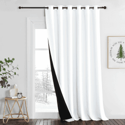 PONY DANCE Dicke und Schwere Vorhänge gegen Kälte Trennwand Raumteiler Vorhang 1 Stück H 245 x B 200 cm Doppellagiger Thermovorhang mit Ösen Extra Breite Gardinen Weiss Blickdicht H245 x B200 cm (1er Pack) Doppellagig | Weiß 1