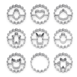 MIUTME Plätzchen Ausstecher Set,9 Stück Keksausstecher Weihnachten,Mini Ausstechformen Edelstahl Linzer, Klein Weihnachten Ausstecher für Tortendekorationen, Zuckerkuchen,und Kekse Wave