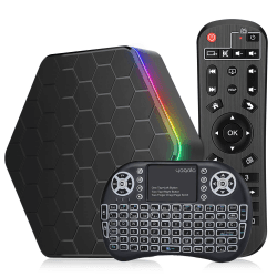 IDEALROYAL Android 12.0 TV Box, Android Box mit 4 GB RAM 64 GB ROM Allwinner H618 Quad-Core 64-Bit ARM Corter A53 CPU 6K Auflösung 2,4 GHz / 5 GHz WiFi6 10/100 M LAN Enternet Bluetooth 5.0 mit M Mini-