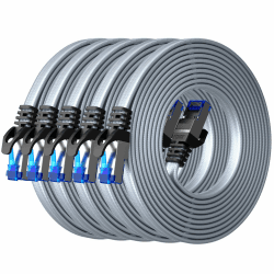 BUSOHE Cat 8 LAN Kabel 0,5m (5-Stück), 40Gbps 2000MHz Ethernet Kabel Netzwerkkabel, Flach Hochgeschwindigkeits Gigabit RJ45 Patchkabel, Geflochtener Internet Kabel Kompatibel mit PC, Router, Modem 0.5M 5