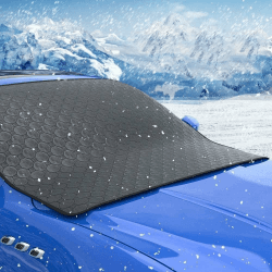 Auto-Windschutzscheibenabdeckung Winter, Verdickung, gegen Frost, Schnee, Eis, Hagel, wird mit stabilem festen Seilhaken und Aufbewahrungstaschenzubehör geliefert, geeignet für die meisten Autos, SUVs 1 Stück
