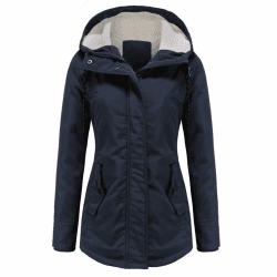 YYNUDA Damen Winterparka Dicker Warm Lang Wintermantel mit Fellkapuze Winter Jacke Outdoor Jacke für Winter XXL Blau