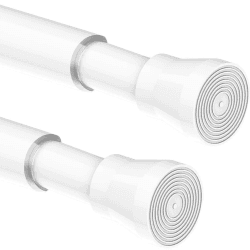 2Stücks Vorhangstange ohne Bohren Gardinenstange Ausziehbar Duschstange für Schränke, Fenster, Kleiderschrank, Durchmesser 22mm, 110-200Cm, Weiß Weiß 110-200CM(2 Stücks)