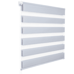 WOLTU Doppelrollo Klemmfix ohne Bohren Grau B70 x H120 cm, Duo Rollo Zebrarollo Fensterrollo Klemmrollo Seitenzugrollo Easyfix lichtdurchlässig & verdunkelnd Rollos für Fenster und Tür B70 x H120 cm Grau