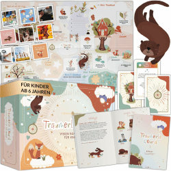 LEBENSKOMPASS Träumerle Board für Kinder - Vision Board Set für Kinder - DAS ORIGINAL - Bastelset für die kleinen mit spielerischen Aufgaben für mehr Achtsamkeit kreative Aktivitäten für zu Hause
