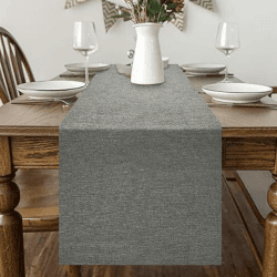 Tischläufer Frühling Modern, Tischläufer Abwaschbar, Tischläufer Leinenoptik, Tischläufer Wasserabweisend, Tischläufer für Esszimmer Party Urlaub Dekoration (Grau, 40 x 140 cm) Grau 40 x 140 cm