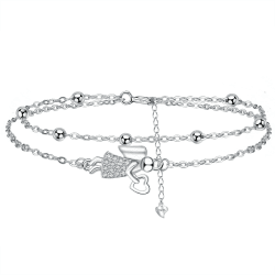 J.MUEN Damen Armbänder Silber 925, Geburtstag Muttertag Weihnachten Geschenk für Mama Ehefrau Freundin Silber-H
