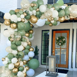 Ballon Girlande Grün,152 Stück Luftballon Girlande Grün mit Avocado Grüne Ballons Olive Grün Gold Ballons,Sage Green Ballons Set für Baby Shower Babyparty Geburtstag Party Hochzeit Deko Avocado Grün Gold Weiß