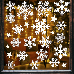 Alintor Fensterbilder Weihnachten Selbstklebend, PVC Weihnachtsdeko Fenster, Schneeflocken Weihnachtsdeko Innen, Deko Weihnachten, Fensterdeko Weihnachten, Fenstersticker Weihnachten