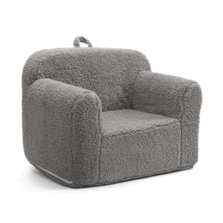 BEJOY Kindersofa - Ultra-Weicher Schaumstoff Gefüllter Kindersessel, Kuscheliger Sherpa Lesecouch für Mädchen und Jungen - Grau
