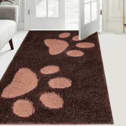 FCSDETAIL Schmutzfangmatte waschbar 84 x 150 cm, Fußmatte Innen, absorbierend Fussmatte, rutschfeste Sauberlaufmatte, wasserdicht Teppich für Hund, Eingang, nasse Pfoten Braun 84 x 150 cm