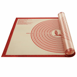 SUPER KITCHEN Super Groß Antihafte Rutschfeste Backunterlage/Backmatte Silikon 91,4x61cm Ausrollmatte Teigmatte Silikonmatte Backfolie Arbeitsmatte für Fondant Gebäck Pizza Matte,BPA Frei (Rot) Rot 91,4x61cm