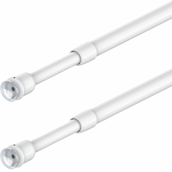 2 Stücks Bistrogardinenstangen Klemm Gardinenstange ohne Bohren Gardinenstange Klemmbar mit Saugnäpfen und Schrauben für Vorhänge,DIY, Bistro, kleines Fenster(80-120cm, Weiß) Weiß 80-120CM(2 Stück)