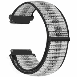Vodtian 18mm Nylon Armband Kompatibel mit Garmin Venu 2S/Venu 3S/Vivoactive 4S/Vivomove 3S/Forerunner 255s/255s Music/265s, Schnellverschluss Ersatz Sport Loop Uhrenarmband für Damen Herren Schwarz Gestreift 18mm