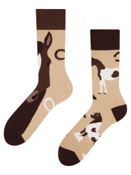 Dedoles Socken Unisex Damen Herren & Kinder Baumwolle viele lustige Designs Fussball Fahrrad Pferde Pflanzen Feuerwehr Geschenk links rechts verschieden 39-42 Pferde