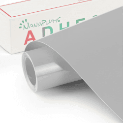 NANAPLUMS Selbstklebendes Vinylfolie Plotter, 30cm x 400cm Permanentes Plotterfolie Vinyl, Selbstklebende Folie für Dauerhaften Aufklebern, Schilder und Anderen Bastelprojekte(Silber-)