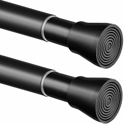 2 Stücks Duschstange ohne Bohren Duschvorhangstange Teleskopstange für Bäder, Schränke, Fenster, Kleiderschrank, 110-200cm(Schwarz) Schwarz 110-200CM(2 Stücks)