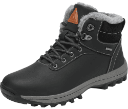 Mishansha Unisex Winterschuhe Winterstiefel mit Warm Gefüttert, Gr. 36-48 43 EU Öl Schwarz