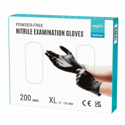 EUROPAPA® 200x Einweghandschuhe Nitrilhandschuhe puderfrei Untersuchungshandschuhe EN455 EN374 latexfrei Einmalhandschuhe Handschuhe in Gr. S, M, L & XL verfügbar (XL, Schwarz) XL Schwarz