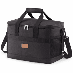 Lifewit 20L Kühltasche Groß faltbar Kühlkorb Kühlbox Isoliertasche Thermotasche Picknicktasche für Lebensmitteltransport, Schwarz Schwarz 20L