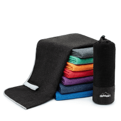gipfelsport Mikrofaser Handtuch Set - Microfaser Handtücher für Sauna, Fitness, Sport | Strandtuch, Sporthandtuch | 8 Größen | 13 Farben Anthrazit 3: M(110x50)