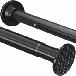 Vorhangstange ohne Bohren Teleskopstange 3m Gardinenstange für ihre Gardinen, Trennwand und Balkon Schwarz (255-310CM Φ32mm) Schwarz 255-310CM(Φ32MM)