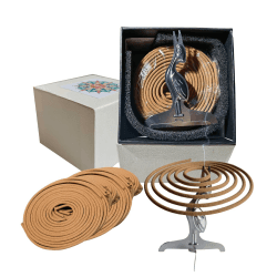 Spulen Räucherstäbchen ，40 Räucherstäbchen Set und Halter für Aromatherapie und Meditation, Spiral Design für lang anhaltenden Duft, infundiert ruhige Düfte, um den Geist zu beruhigen. Sandalwood