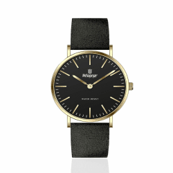 Weayege Damen Analog Quarz Armbanduhr,Damen Uhren Lederband Luxus Quarzuhren wasserdichte Mode Kreative Armbanduhr für Damen Ip-schwarz-gold-schwarz