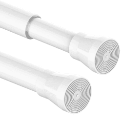 1 Stück Gardinenstange ohne Bohren Duschstange Teleskopstange Vorhang Vorhangstange für Fenster, Kleiderschrank, Badezimmer,Länge 50-80cm(Weiß) Weiß 50-80CM(1 Stück)