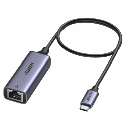 UGREEN Ethernet Gigabit Adapter, Thunderbolt USB C auf RJ45 Netzwerk LAN 1Gbps Kompatibel mit MacBook Pro/Air M2 M1 Chromebook XPS Surface iPad Pro Air Galaxy Tab S8 S24 Ultra, S23 Ultra (Grau,50cm)