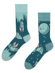 Dedoles Socken Unisex Damen Herren & Kinder Baumwolle viele lustige Designs Fussball Fahrrad Pferde Pflanzen Feuerwehr Geschenk links rechts verschieden 43-46 Fledermäuse in der Nacht