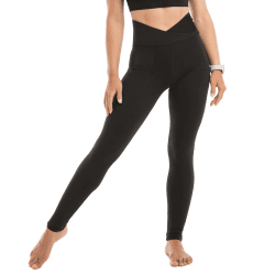 SINOPHANT Leggings Damen High Waist - Blickdicht Leggins mit Bauchkontrolle für Sport Yoga Gym #1er Pack Schwarz Kreuz Taille S-M