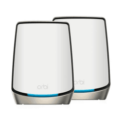 NETGEAR Orbi WiFi 6 Mesh WLAN System (RBK862S) | Triband Mesh, Router mit 1 Satelliten-Repeater, Abdeckung von bis zu 360 m² und 100 Geräten, Armor Abonnement, AX6000 (bis zu 6 GBit/s) Neue Generation 2er Pack
