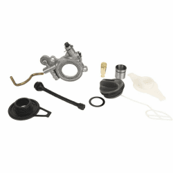 455 Rancher Ölpumpe Kit, einÖlpumpenleitungs-Schneckenradsatz Kettensägenölpumpe Schneckengetriebe Kraftstoffschlauch Filter Kit für 372XP 365 371 385 390 362 570 575