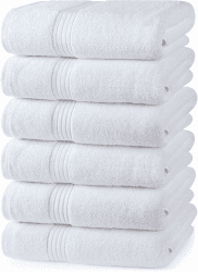 Utopia Towels - Premium Handtücher - 100% gekämmte, ringgesponnene Baumwolle, ultraweich und sehr saugfähig, Dicke Handtücher 41 x 71 CM's, hochwertige Handtücher (6er-Pack, (Weiß)