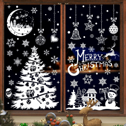 Fensterbilder Weihnachten Selbstklebend Schneeflocken Fensterdeko 202PCS - Nepfaivy Wiederverwendbare Statische Weihnachtsfensterbilder, Winter Fenstersticker Schneeflocken Fensteraufkleber Deko Weihnachten 1