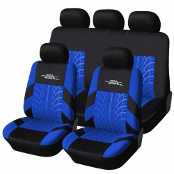 AUTOYOUTH Autositzbezüge Universal Fit Komplettset Autositzschoner Reifenschienen Autositzzubehör, Blau Blau FULL SET