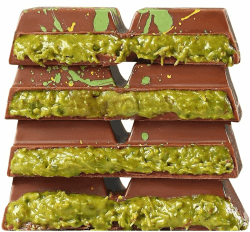 Premium Dubai Schokolade, 70g, mit Schokolade, Pistazie oder Haselnuss Füllung und Kadayif (Engelshaar), verschiedene Sorten (Pistazie 1x70gr)
