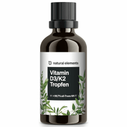 Vitamin D3 + K2 Tropfen 50ml - Premium: 99,7+% All-Trans (K2VITAL® von Kappa) + hoch bioverfügbares Vitamin D3 - Laborgeprüft, hochdosiert, flüssig und in Deutschland produziert