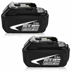 TOPBATT 2Packs 5500mAh Ersatzakku für makita akku 18V 5.5Ah Ersatzakku für makita Akku 18V BL1860B BL1850B BL1850 BL1840 BL1830 BL1860 BL1860B BL1835 BL1845 BL1850 mit LED-Anzeige