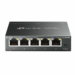 TP-Link TL-SG105E 5-Ports Gigabit Easy Smart Managed Netzwerk Switch(Plug-and-Play,Metallgehäuse, QoS, IGMP-Snooping,LAN Verteiler, zentrales Management, energieeffizient)schwarz metallic 5-Ports Managed