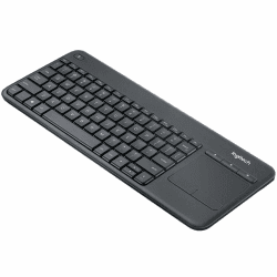 Logitech K400 Plus Kabellose Touch-TV-Tastatur mit integriertem Touchpad, US QWERTY-Layout - Schwarz