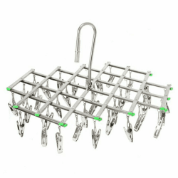Edelstahl-wuyue Hua 35 Clips Wäscheständer, platzsparend Aufhänger Haken, Design-Aufkleber, mit Pegs für Socken, Schals, Handtücher