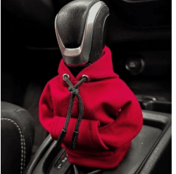 EHOTER Auto Schaltknauf Hoodie Shifter Überzug Kreative Gangschaltung Schalthebel Hoodie Abdeckung Universal Staubdicht Schutz Sweatshirt Schaltknauf Hoodie Car Gear Shift Cover (Rot)